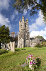Fototapeta na wymiar Walkhampton church, which is Grade I listed, Devon. England.