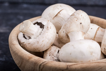 Fresh whole white button mushrooms