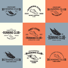 Running Club Logo, Labels Templates and Badges