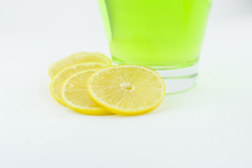 Fresh lemon and lemon drink