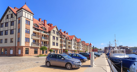 Residential buildings in the port & marina  of Ustka, Poland