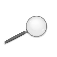 Magnifier glass on white background