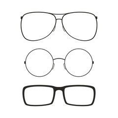 Glasses isolated set.