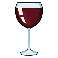 Vector Cartoon Glass of Red Wine