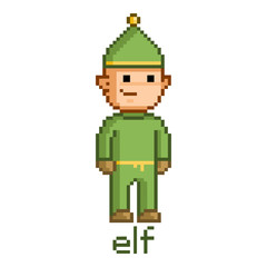 Pixel funny elf