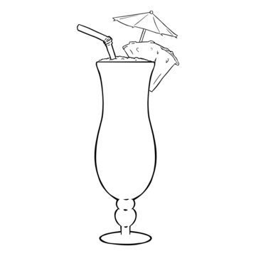 Vector Lineart Cocktail Pinot Colada