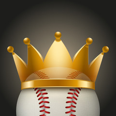 Background of Baseball ball with royal crown