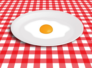 Uovo fritto nel piatto