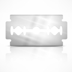Blade razor metallic isolated on white, vector illustration