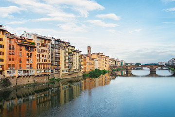 Obraz na płótnie Canvas old town and river Arno, Florence, Italy