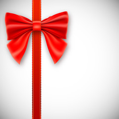 Red ribbon with bow.