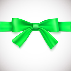 Green ribbon with bow.
