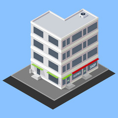vector isometric building 
