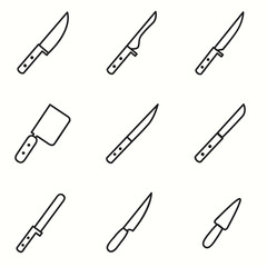 Knife icons set