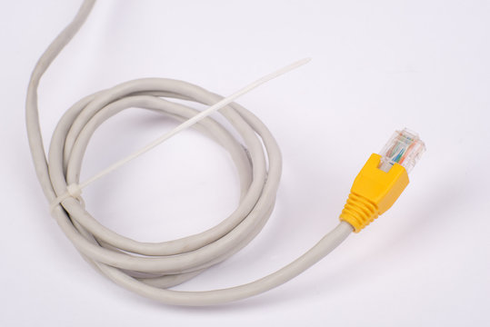 Twisted Yellow Computer Cable