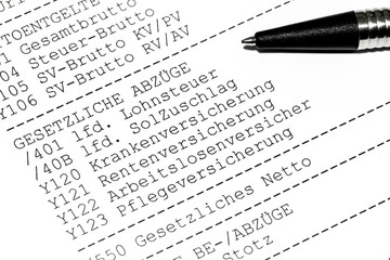 Fototapeta premium Gesetzliche Abzüge