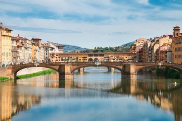 Acrylic prints Ponte Vecchio Ponte Santa Trinita bridge over the Arno River, Florence