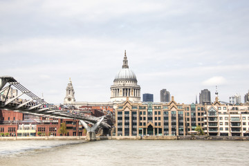 View over the Thames with Saint Paul Cathedral
