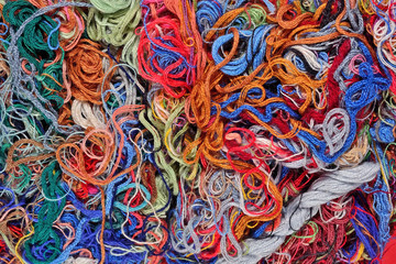 Colorful embroidery floss background