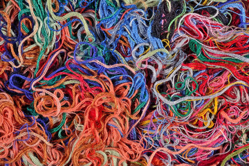 Colorful embroidery floss background