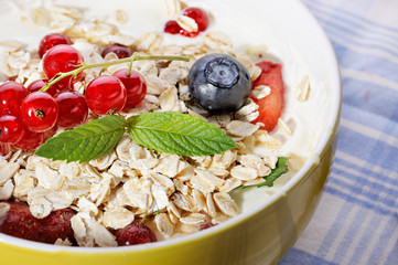 yogurt with muesli and berries