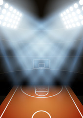 Fototapeta premium Background for posters night basketball stadium