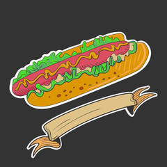 Retro Hotdog emblem