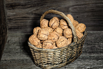 Basket full of walnuts
