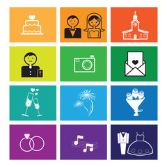 Wedding windows flat icons