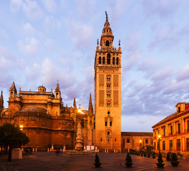 Naklejka premium Seville Cathedral with Giralda tower. Spain
