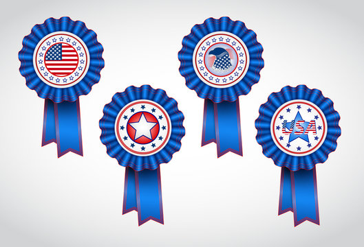 American Independence Day. Holiday badges
