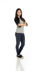 Model successful with arms crossed confident