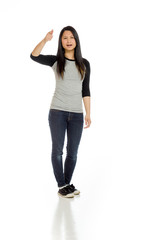 Model angry scolding and pointing