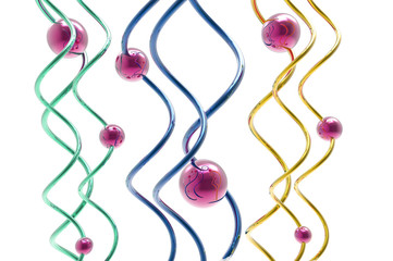 abstract spheres on spiral wires