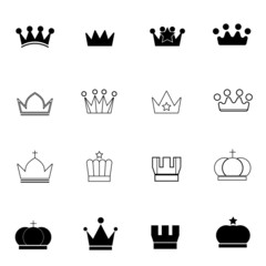 crown icons set vector illustration