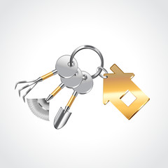 Garden tools like keys vector illustration