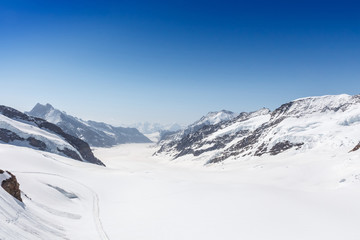 Fototapeta na wymiar Aletsch Glacier in the Jungfraujoch, Alps, Switzerland
