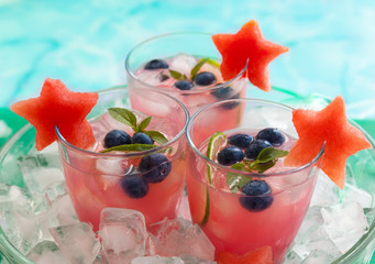 Watermelon and blueberry drink