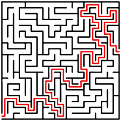 Black square maze (20x20) with help