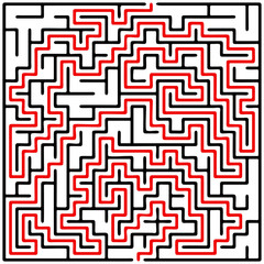 Black square maze (20x20) with help