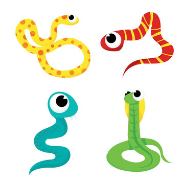 Colorful Cartoon Snakes