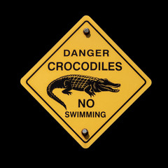Fototapeta premium Danger Crocodiles Sign