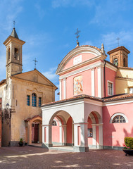 Fototapeta na wymiar Two churches in small italian town.