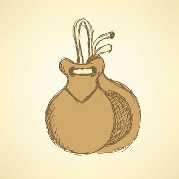 Sketch spanish castanet in vintage style
