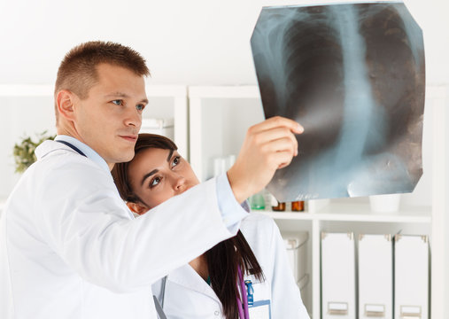 Radiologist or traumatologist medical concept