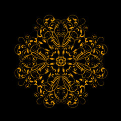 Ornamental floral element for design in vintage stile.