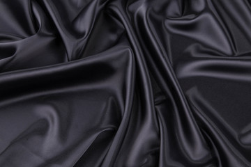 Fototapeta premium Czarna jedwabna draperia.