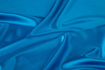 Blue silk drapery. 