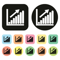  Graph icon. growing graph icon. vector