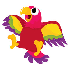 Fototapeta premium Happy Cartoon Parrot